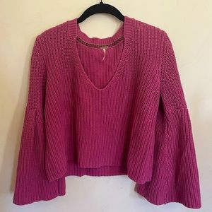 Free People bell sleeved crop sweater